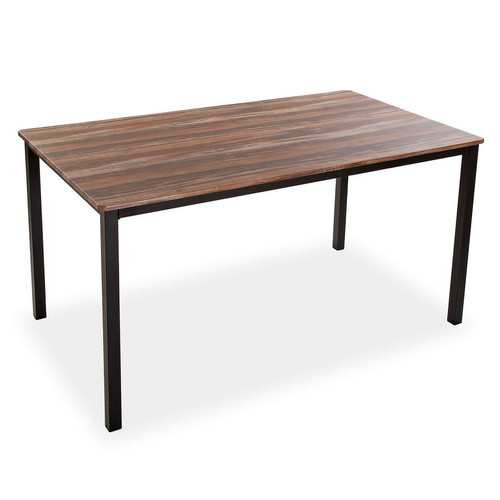 Table Rectangle Marron 140x80cm Pied Noir - Table design
