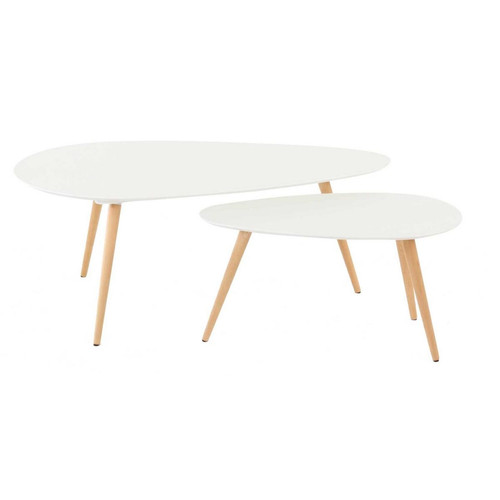 Tables Basses Gigognes Blanches BLOOM - 3S. x Home - Table basse blanche design
