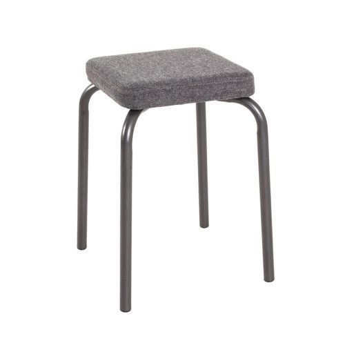 Tabouret empilable assise en tissu gris 3S. x Home  - Chaise design et tabouret design