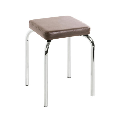 Tabouret empilable assise en tissu marron 3S. x Home  - Chaise design et tabouret design