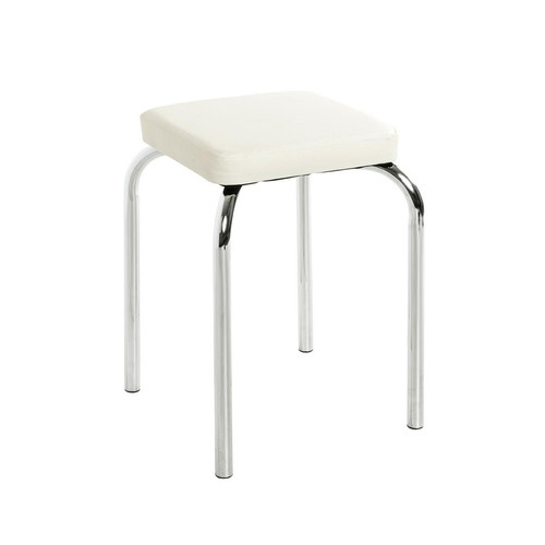 Tabouret empilable assise en tissu blanc 3S. x Home  - Nouveautes deco design