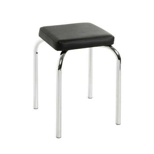 Tabouret empilable assise en tissu noir 3S. x Home  - Chaise design et tabouret design