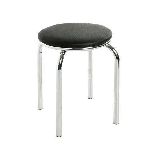 Tabouret rond empilable assise en tissu noir - 3S. x Home - Chaise design et tabouret design