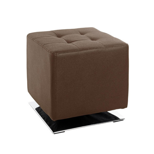 tabouret tissu aspect cuir marron - 3S. x Home - Chaise design et tabouret design