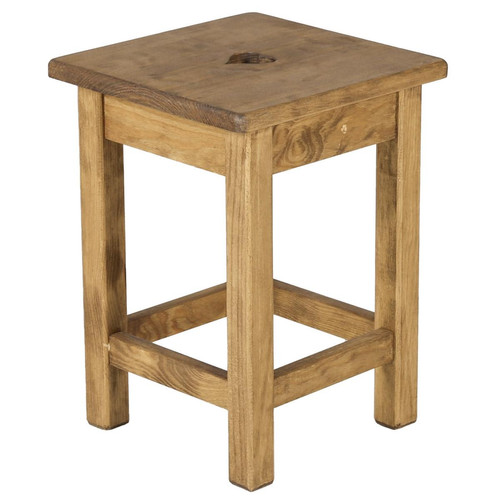 Tabouret carré en bois foncé H45 cm - 3S. x Home - Chaise design et tabouret design