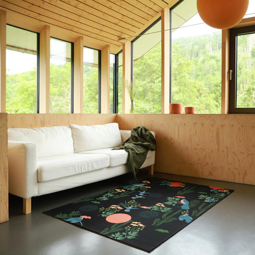 Tapis design indoor & outdoor S Noir BLOOM