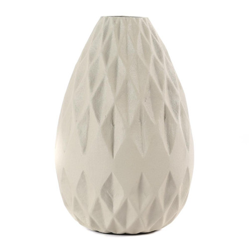 Vase aluminium ivoire - Statue blanche