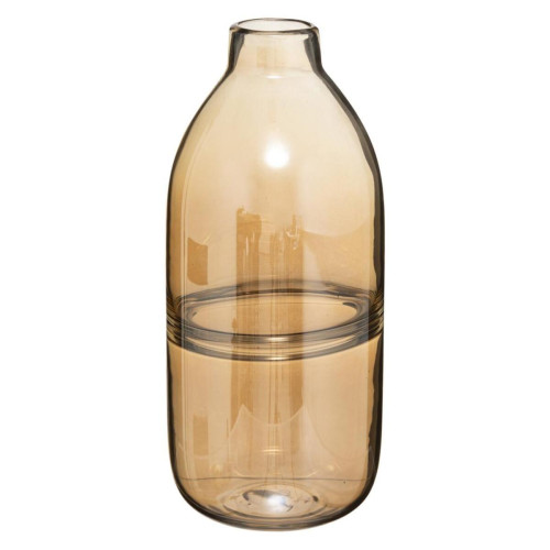 Vase bouteille "Line Shine" H30cm ambre