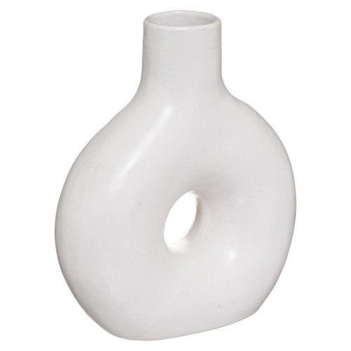Vase "Circle" blanc mat en céramique 17x21cm