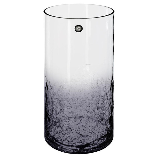 Vase cylindrique verre craquelé H30