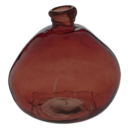 Vase rond en verre recyclé rouge 3S. x Home  - Vase verre design