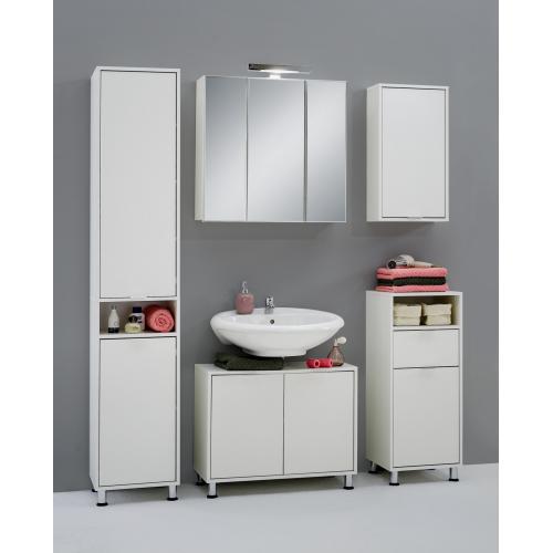 Commode de salle de bain 1 porte 1 tiroir ZAMORA 2 blanc 3S. x Home  - Meuble salle de bain design