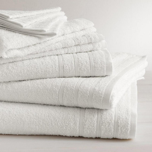 Lot de 2 serviettes invité coton 420 gm² TERTIO® - blanc