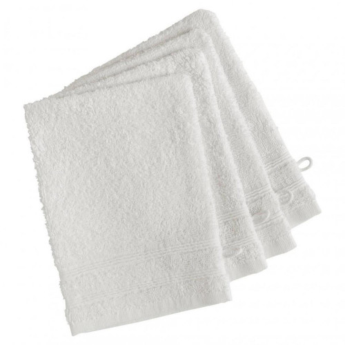 Lot de 4 gants de toilette coton 420 gm² TERTIO® - blanc - Gant de toilette