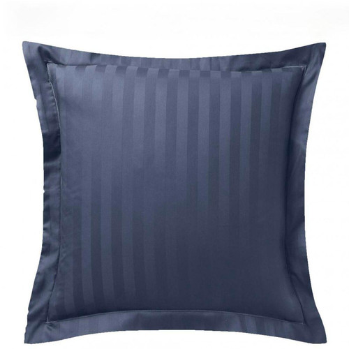 Taie d'oreiller rayé ton sur ton satin de coton TERTIO® - Bleu Indigo 3S. x Tertio (Nos Unis)  - Taie d oreiller