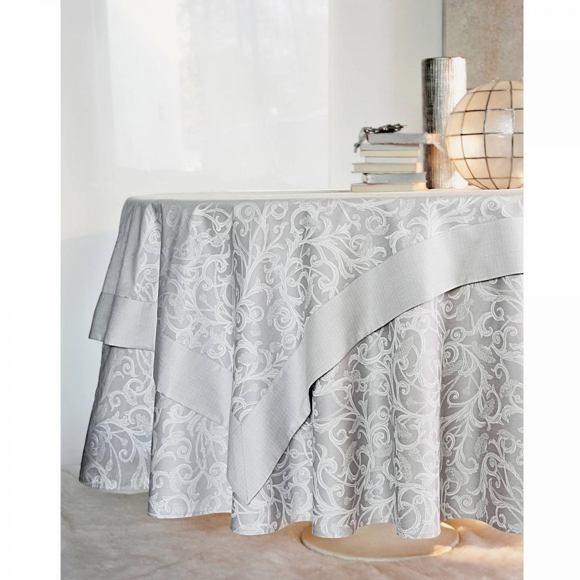 Set de table coton jacquard Ombelle Blanc des Vosges - Gris