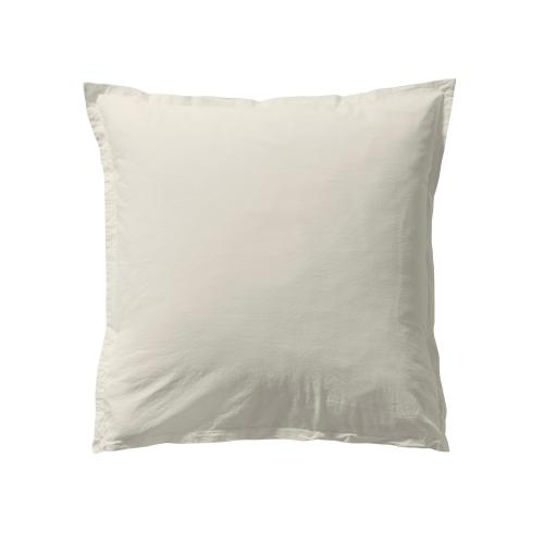 Taie d'oreiller unie carré ou rectangulaire en coton Lavé Essix - Beige - Essix - Essix linge de maison