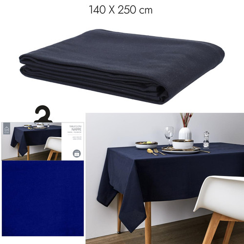 Nappe Coton Bleu Marine 3S. x Home  - Linge de table