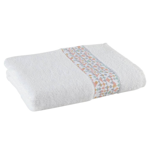 Serviette de bain éponge coton 400gm² TRIANGLE - blanc 3S. x Collection (Nos Imprimés)  - 3s x collection