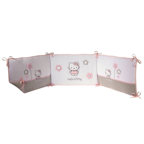 Tour de lit 3 panneaux HELLO KITTY Célestine - en velours - Multicolore Hello Kitty  - Linge de lit bebe