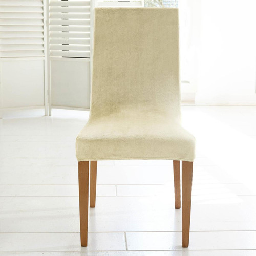 Housse de chaise Extensible AME. POLAR  Blanc écru becquet  - Textile design