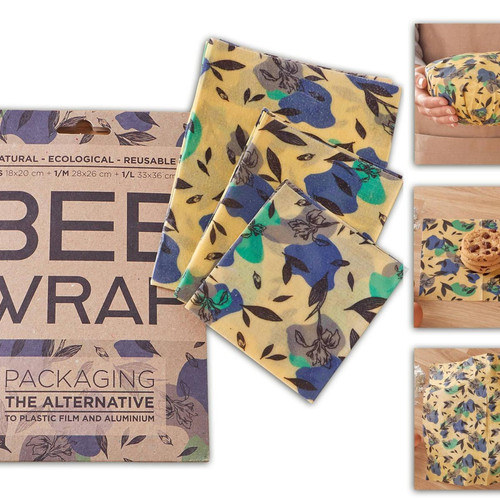 Film conservateur écologique en Textile BEEWRAP Bleu becquet  - Accessoire cuisine design