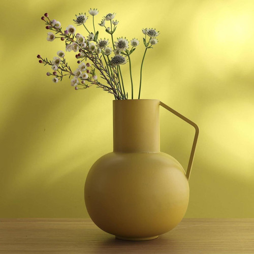 Vase contemporain en métal BELLEZZA Jaune - becquet - Deco luminaire vert