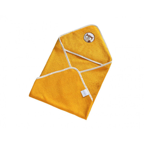 Cape de bain bébé jaune PETITES BETES en coton becquet  - Linge de bain enfant