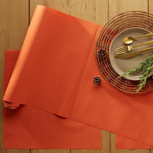 Chemin de table uni en Coton Orange - becquet - Nouveautes deco design