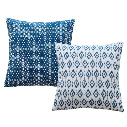 Coussin MYKONOS bleu en coton - becquet - Textile design
