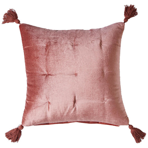 Coussin carré velours rouge tomette VALENTINA  - becquet - Textile design