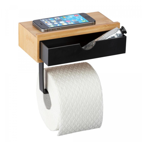 Dérouleur papier toilette BAMDERO en bambou becquet  - Petit accessoires salle de bain