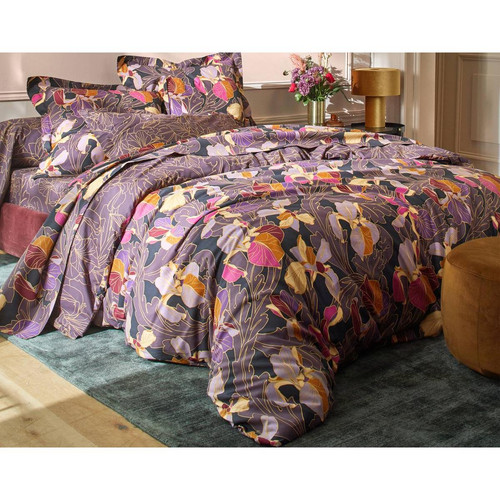 Drap  PURPLE IRIS violet en coton - becquet - Chambre lit