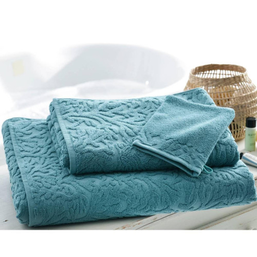 Drap de bain  CORALANE bleu en coton  becquet  - Serviette draps de bain
