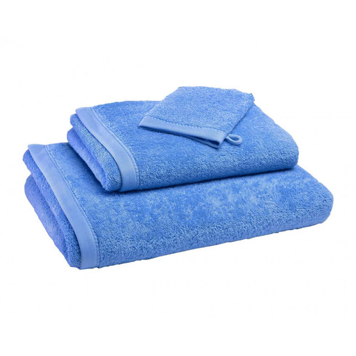 Drap de bain bleu LAUREAT en coton