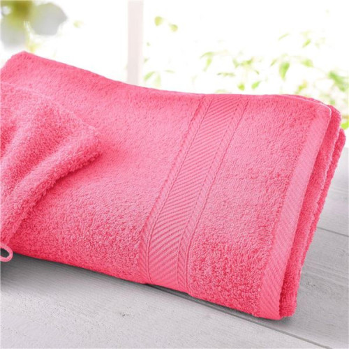 Drap de bain rose en coton CLAIRE - becquet - Tout le linge de bain