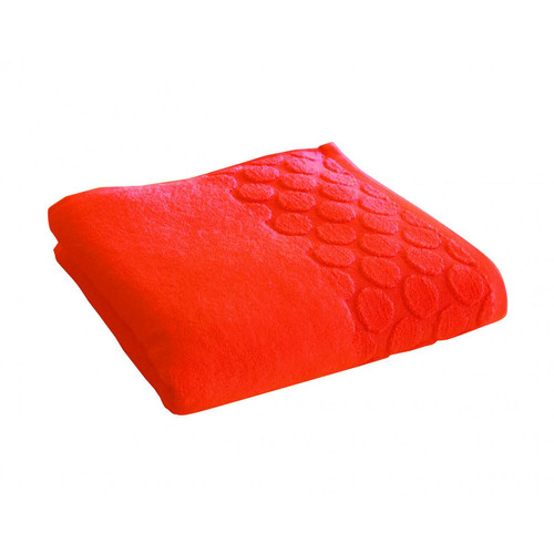 Drap de bain orange CERCLE en coton - Serviette draps de bain
