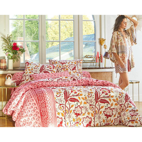 Drap-housse  ARCHIVES rose en coton  - becquet - Linge de lit