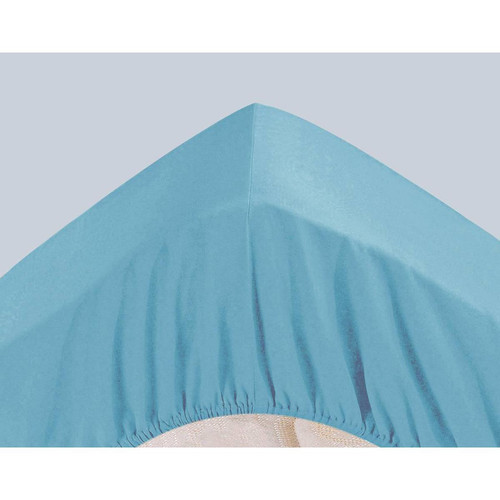 Drap-housse Grands Bonnets 32 cm  bleu ciel en polycoton - becquet - Housse de couette bleu