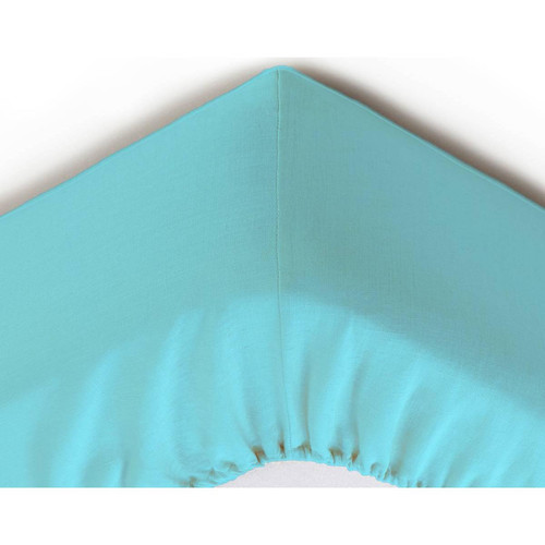 Drap-housse Grands Bonnets 32 cm bleu ciel en lin becquet  - Chambre lit