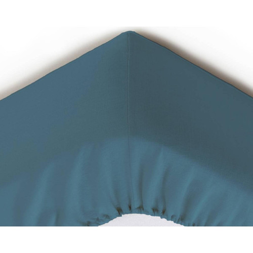 Drap-housse Grands Bonnets 32 cm bleu foncé en lin - becquet - Drap housse