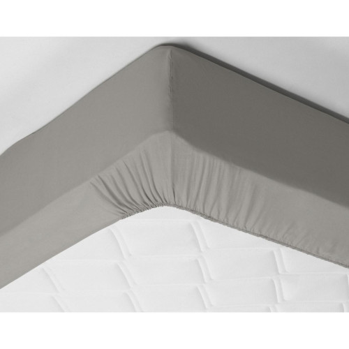 Drap-housse Grands Bonnets 32 cm gris en lin becquet  - Chambre lit
