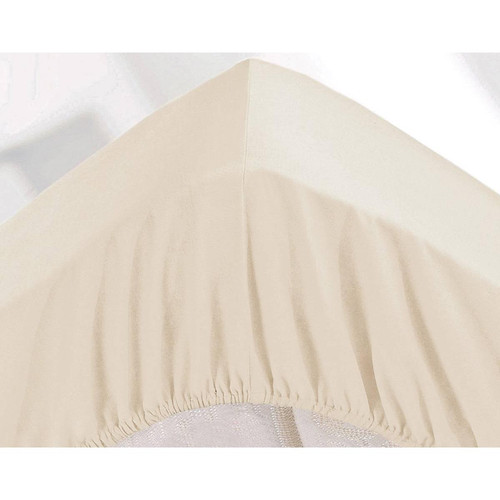 Drap-housse Grands Bonnets 32 cm ivoire en percale becquet  - Drap housse blanc