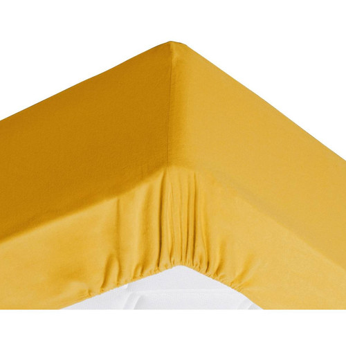 Drap-housse Grands Bonnets 32 cm moutarde en flanelle - becquet - Becquet meuble & déco