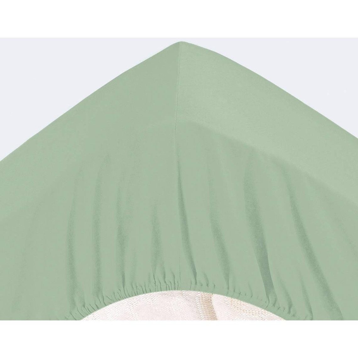 Drap-housse Grands Bonnets 32 cm vert clair en coton