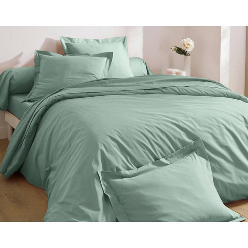 Drap plat PERCALE Uni vert en percale de coton - becquet - Journee du sommeil