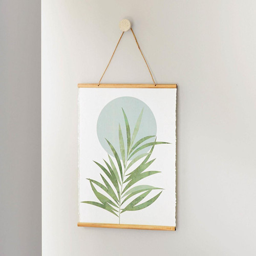 Affiche en papier recyclé avec bordure en bambou ENFIN ZEN - becquet - Deco luminaire vert