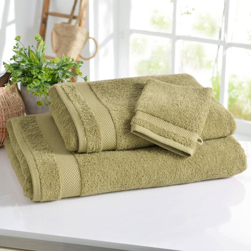 Drap de bain en coton éponge bouclette ATLANTIQUE vert pistache - becquet - Serviette draps de bain