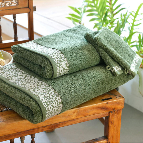 Drap de bain en coton vert LEOSERV  becquet  - Serviette draps de bain