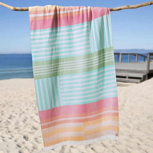 Drap de place en coton éponge SUNSHINE Multicolore becquet  - Nouveautes deco design